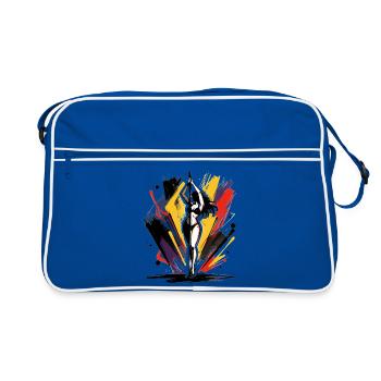 Pole Dance Art: Abstract Colorful Dancer - Retro Bag - blue/white - Front