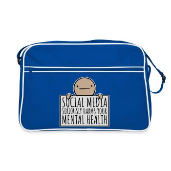 Les réseaux sociaux nuisent sérieusement à la santé mentale selon les affirmations - Sac Retro - bleu/blanc - Devant