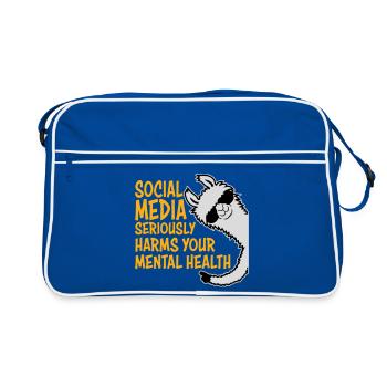 Les réseaux sociaux nuisent sérieusement à la santé mentale Lama - Sac Retro - bleu/blanc - Devant