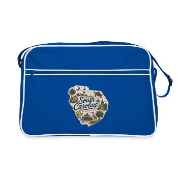 Autocollant vintage Palmetto State de Caroline du Sud - Sac Retro - bleu/blanc - Devant
