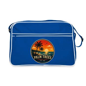 Emblème rétro Palmiers Vintage Côtier Graphique - Sac Retro - bleu/blanc - Devant