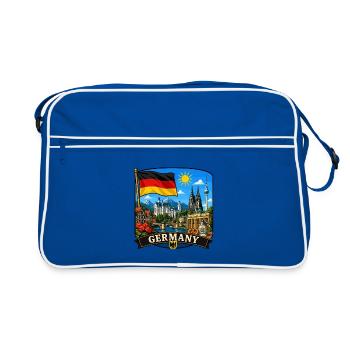 Autocollant du patrimoine des monuments nationaux allemands - Sac Retro - bleu/blanc - Devant