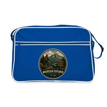 Graphique d’aventure vintage Mountain Explorer - Sac Retro - bleu/blanc - Devant