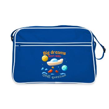 Les grands rêves commencent par UNE seule question - Sac Retro - bleu/blanc - Devant