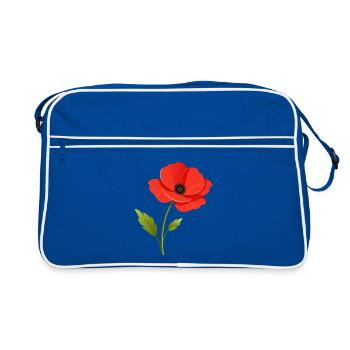 Poppy flower - Retro Bag - blue/white - Front