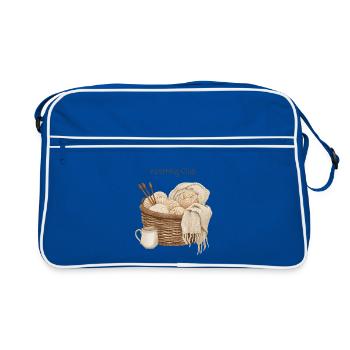 Club de tricot : passe-temps douillet - Sac Retro - bleu/blanc - Devant