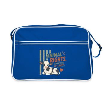 Droits des animaux véganes des veaux Droits des animaux rétro - Sac Retro - bleu/blanc - Devant