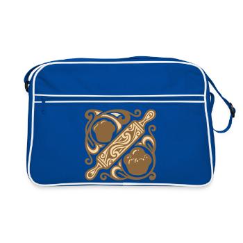 Rolling Pin Baking Graphic - Retro Bag - blue/white - Front