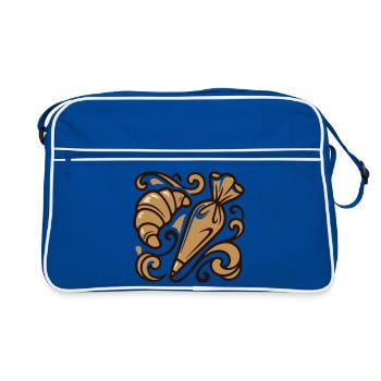 Croissant Piping Bag Icon - Retro Bag - blue/white - Front