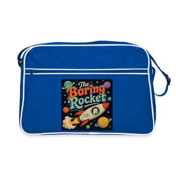 La fusée ennuyeuse – Voyage spatial rétro - Sac Retro - bleu/blanc - Devant