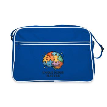 Colorful Puzzle Brain: Unique Minds - Retro Bag - blue/white - Front