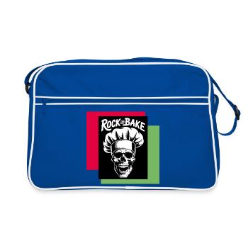 Rock Bake Skull Cook Motif - Retro Bag - blue/white - Front