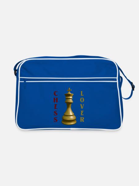 Goldener König Schachliebhaber-Tee - Retro Tasche - Blau/Weiß