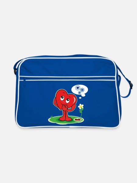 Mucki Schlaukopf - Retro Tasche - Blau/Weiß