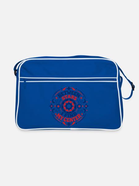 Between stars I find my center - Retro Tasche - Blau/Weiß