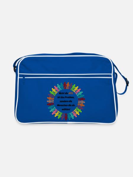 NICHT DIE AFD IST DAS PROBLEM, SONDERN DIE WÄHLER - Retro Tasche - Blau/Weiß