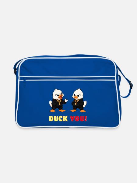 Duck You - Retro Tasche - Blau/Weiß
