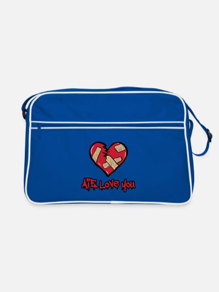 AUTSCH, ICH LIEBE DICH! (Wenn Liebe weh tut) - Retro Tasche - Blau/Weiß