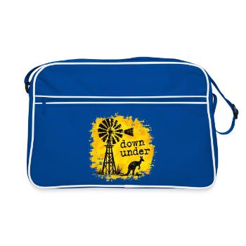 Australia - Down Under - Australien - Windrad - Retro Tasche - Blau/Weiß - Vorne