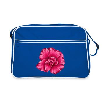 oleander blüte - Retro Tasche - Blau/Weiß - Vorne