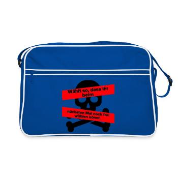WÄHLT SO DASS IHR NOCH FREI WÄHLEN KÖNNT, NO AFD - Retro Tasche - Blau/Weiß - Vorne
