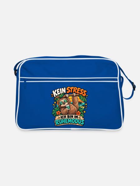 Kein Stress - Ich bin im Ruhemodus - Retro Tasche - Blau/Weiß