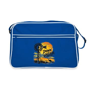 Australia - Down Under - Australien - Windrad - Retro Tasche - Blau/Weiß - Vorne