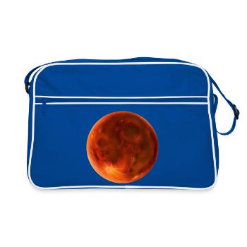 roter Blutmond - Retro Tasche - Blau/Weiß - Vorne