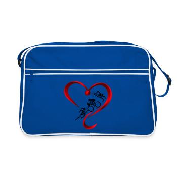 Triathlon-holic - Retro Tasche - Blau/Weiß - Vorne
