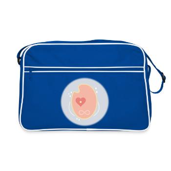 Der goldene Kokon - Retro Tasche - Blau/Weiß - Vorne