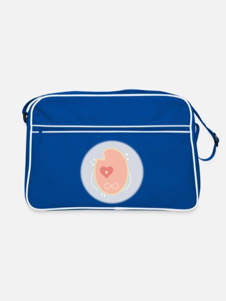 Der goldene Kokon - Retro Tasche - Blau/Weiß