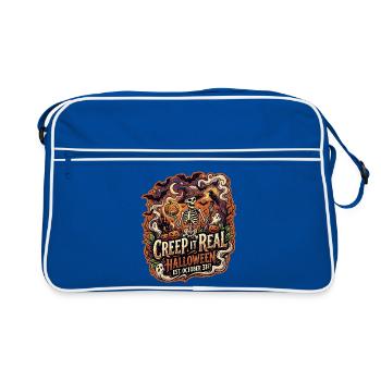 Creep It Real Vintage Halloween-Skelett - Retro Tasche - Blau/Weiß - Vorne