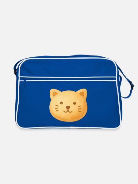 Katzenkuchen-Keks - Retro Tasche - Blau/Weiß