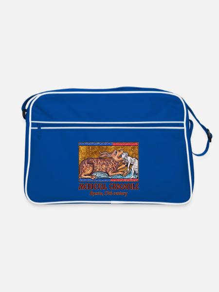 Mittelalterliches Krokodil-Russland, 15. Jahrhundert - Retro Tasche - Blau/Weiß