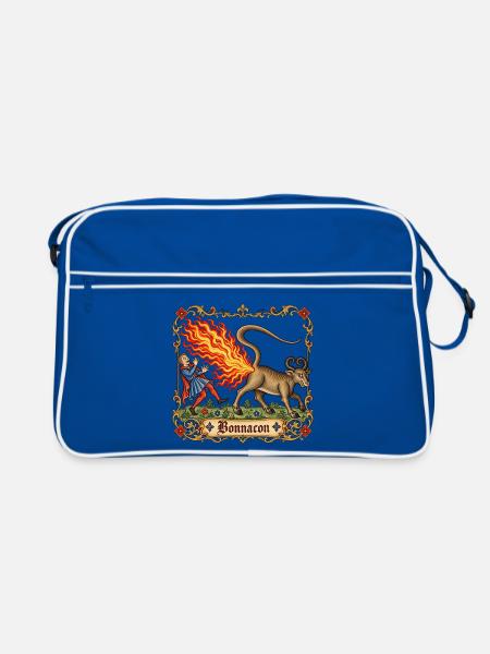 Bonnacon-mittelalterliche Flamme - Retro Tasche - Blau/Weiß
