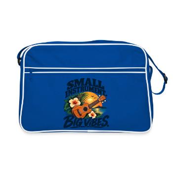 Small Instrument Big Vibes – Ukulele - Retro Tasche - Blau/Weiß - Vorne