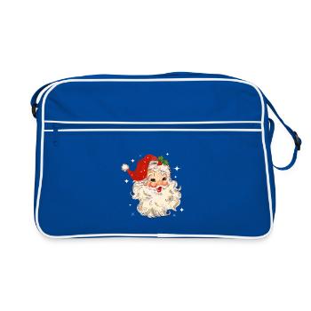 Weihnachtsmann Santa Vintage Weihnachten Motiv - Retro Tasche - Blau/Weiß - Vorne