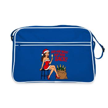 Nikolausfrau Outfit - Geh mir nicht auf den Sack - Retro Tasche - Blau/Weiß - Vorne