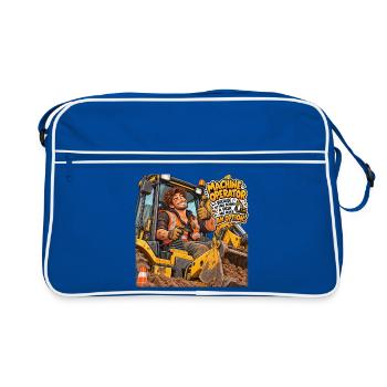 Maschinenbediener: Baugeist - Retro Tasche - Blau/Weiß - Vorne