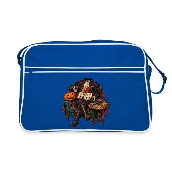 Halloween Tarotmeister im Samtstuhl - Retro Tasche - Blau/Weiß - Vorne