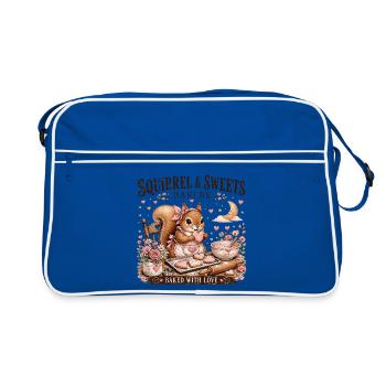 Squirrel Sweets Bakery: Mit Liebe gebacken - Retro Tasche - Blau/Weiß - Vorne