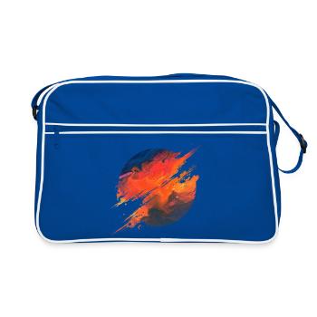 Aurora Ember Abstract Splash - Retro Tasche - Blau/Weiß - Vorne