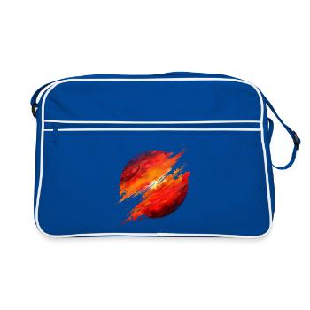 Crimson Ember Burst - Retro Tasche - Blau/Weiß - Vorne