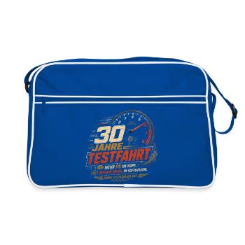 30 Geburtstag Auto Testfahrt Geschenk Spruch - Retro Tasche - Blau/Weiß - Vorne