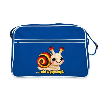 Nid z gsprängt Berner Schnecke  - Retro Tasche - Blau/Weiß - Vorne