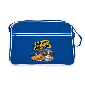 Ich war das nicht! – Lustiger Hund - Retro Tasche - Blau/Weiß - Vorne