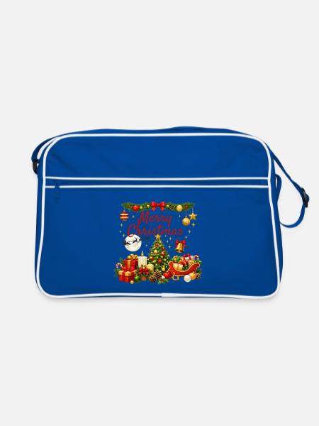 Helles und traditionelles Weihnachten - Retro Tasche - Blau/Weiß