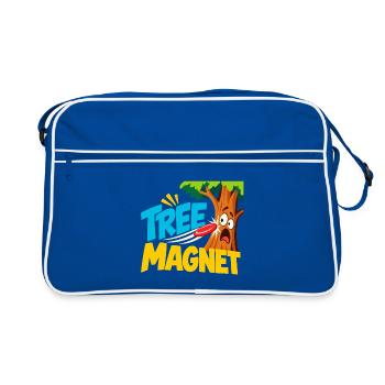 Baum Magnet Cartoon Abenteuer - Retro Tasche - Blau/Weiß - Vorne