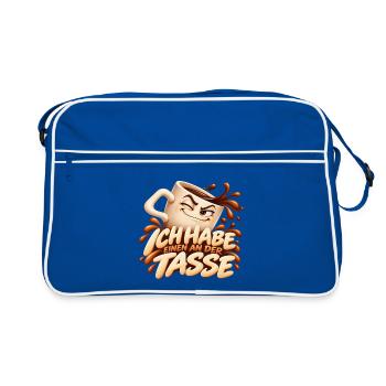 Ich Habe Einen An Der Tasse Kaffee - Retro Tasche - Blau/Weiß - Vorne