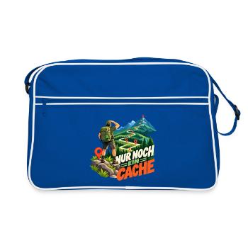 Geocaching Abenteuerpfad - Retro Tasche - Blau/Weiß - Vorne